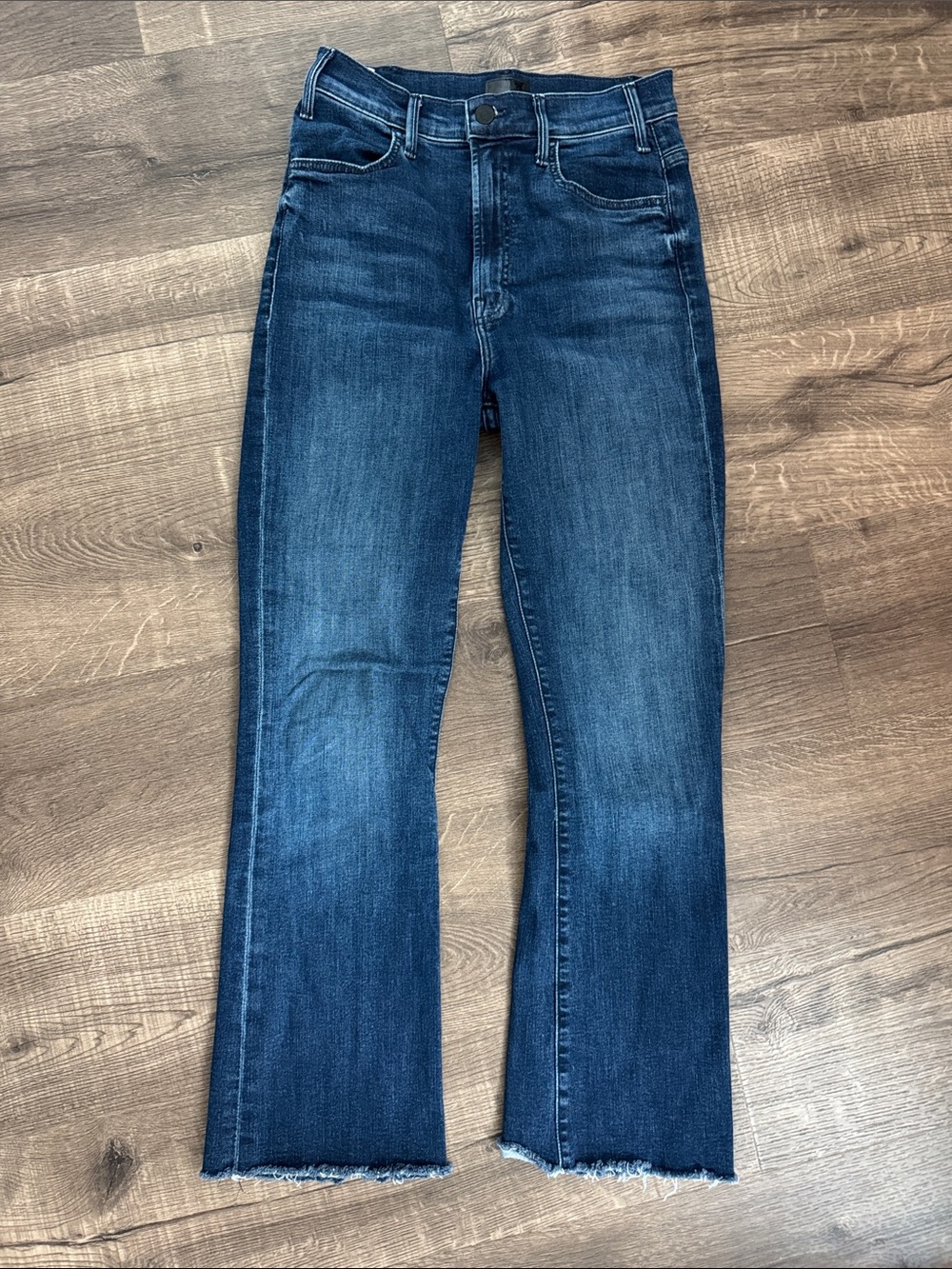 MOTHER Dark Blue High-Rise Flare Jeans